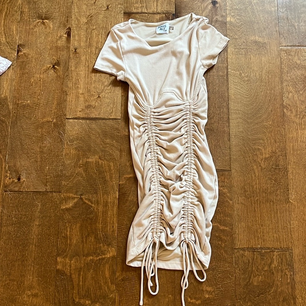 Princess polly tan scrunch dress